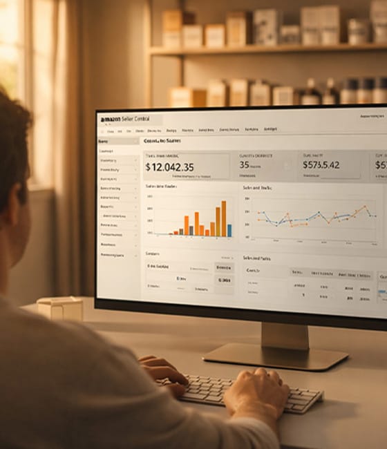 Amazon seller managing their business